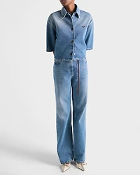 Cropped denim shirt