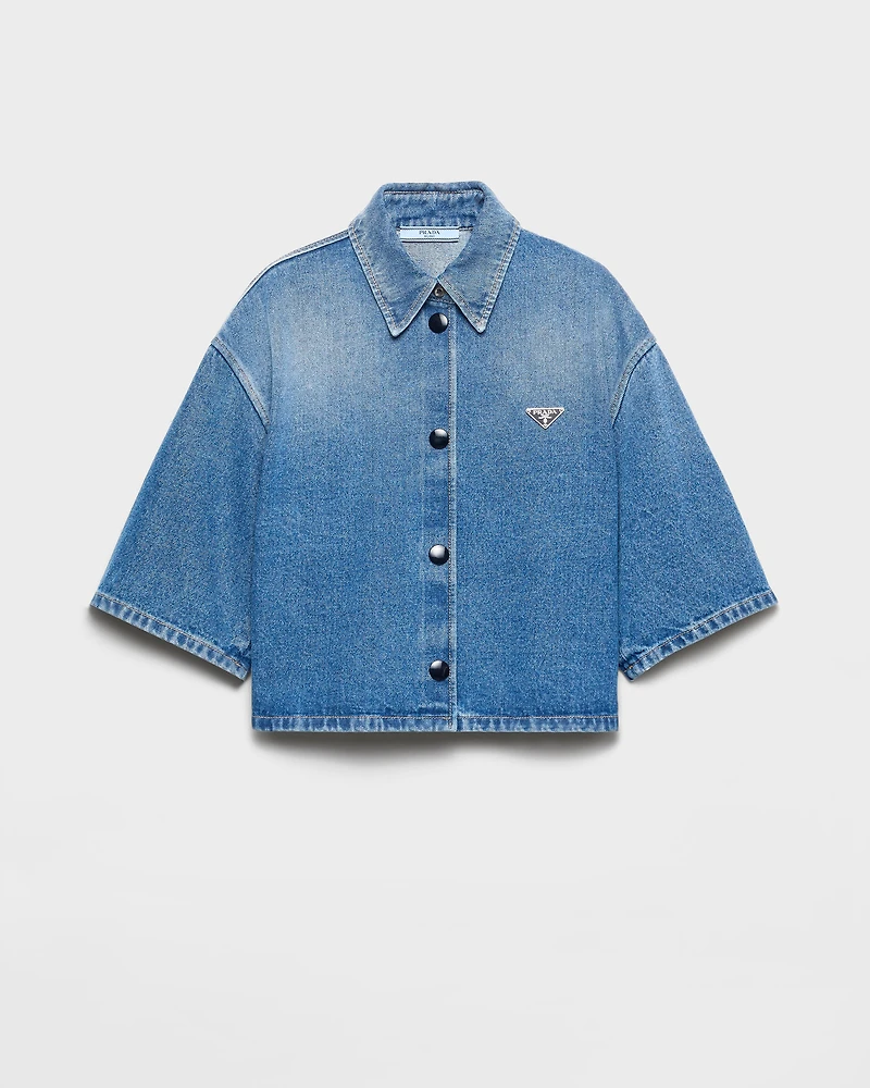 Cropped denim shirt
