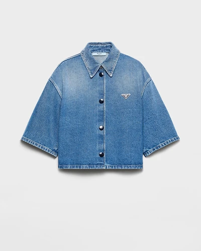 Cropped denim shirt