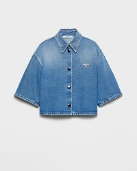 Cropped denim shirt