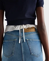 Flared denim skirt