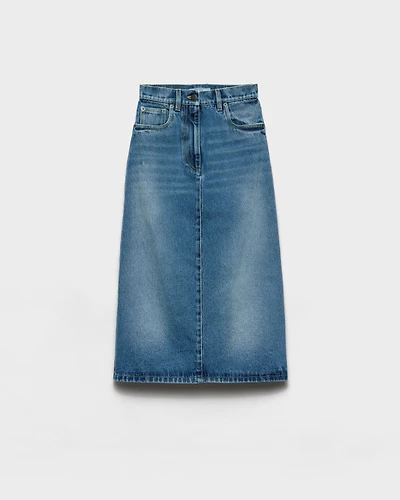 Flared denim skirt