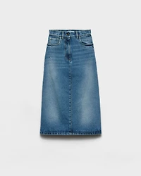 Flared denim skirt