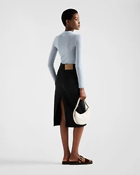 Denim midi-skirt