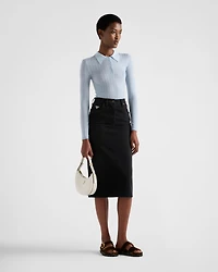 Denim midi-skirt