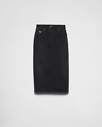 Denim midi-skirt