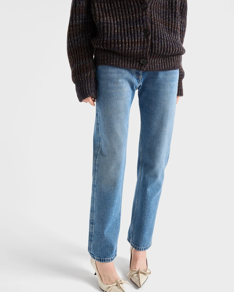 Straight-leg denim jeans
