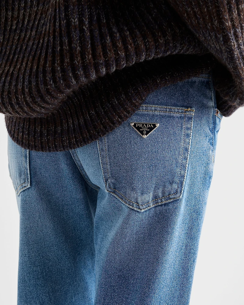 Straight-leg denim jeans
