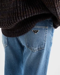 Straight-leg denim jeans