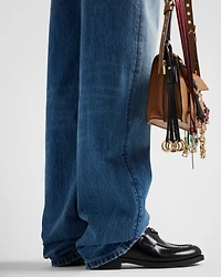 Wide-leg denim jeans