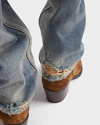 Tapered denim jeans