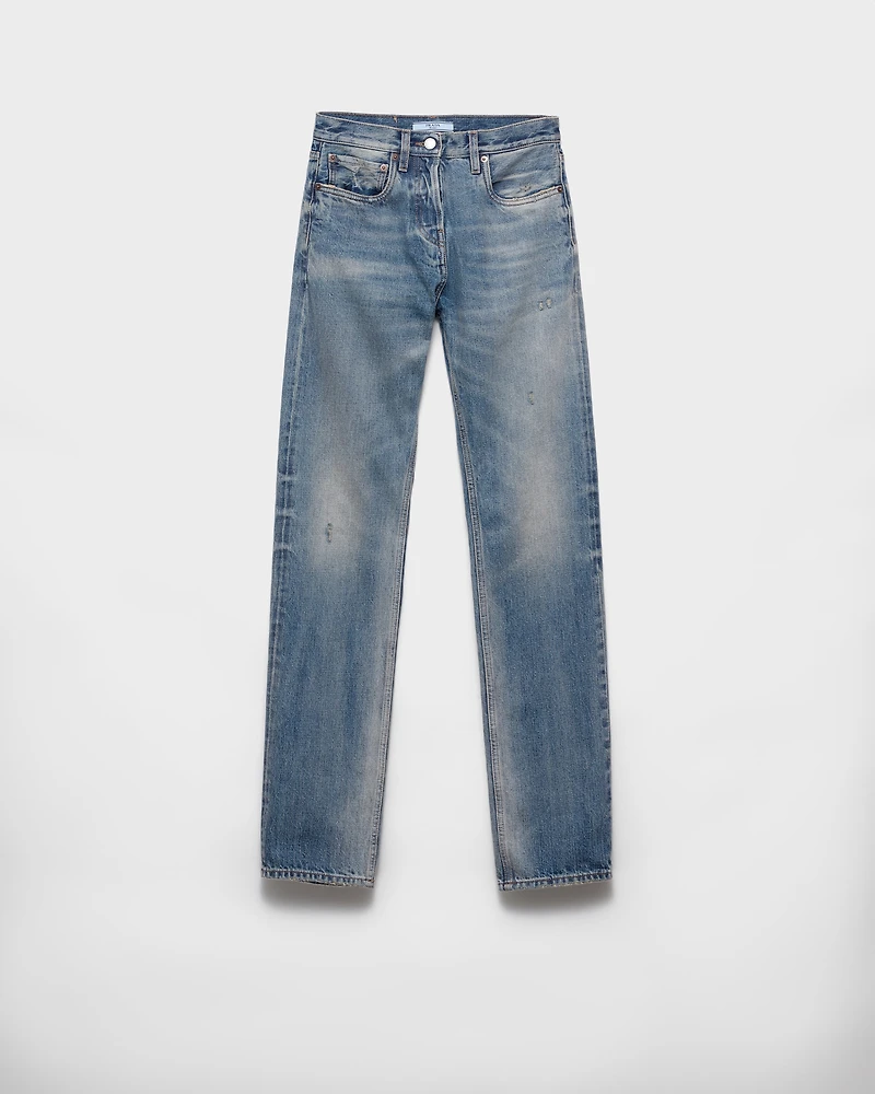 Tapered denim jeans