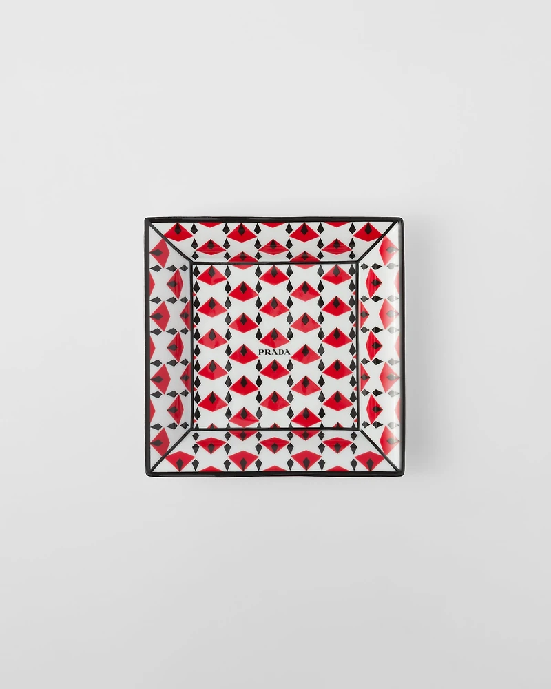 Large square porcelain catchall tray