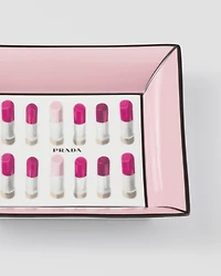 Large square porcelain catchall tray - Lipstick