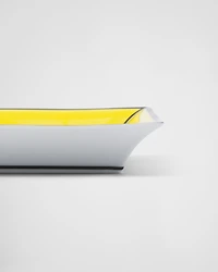 Large square porcelain catchall tray - Banana