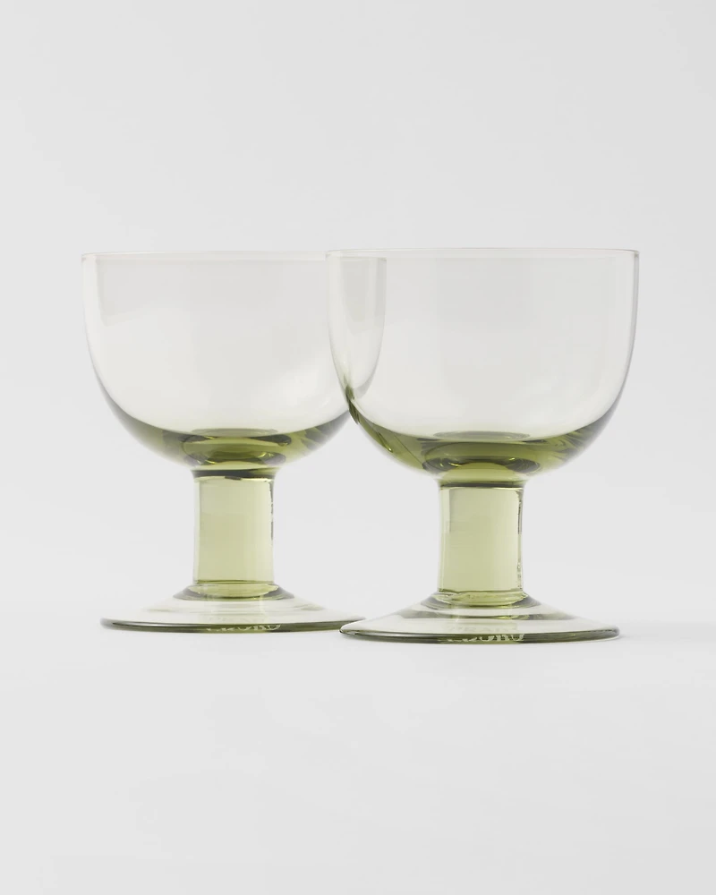 Set of two crystal water glasses