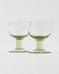 Set of two crystal water glasses