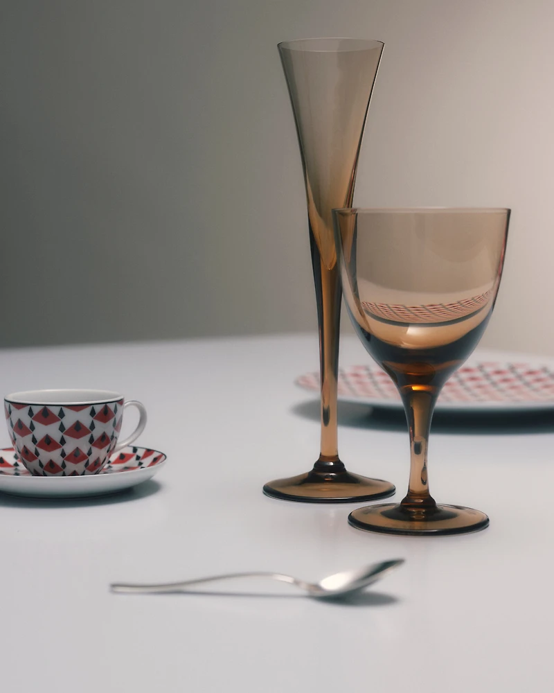 Set of two crystal flutes