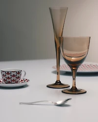 Set of two crystal flutes