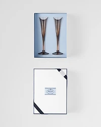 Set of two crystal flutes