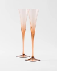Set of two crystal flutes