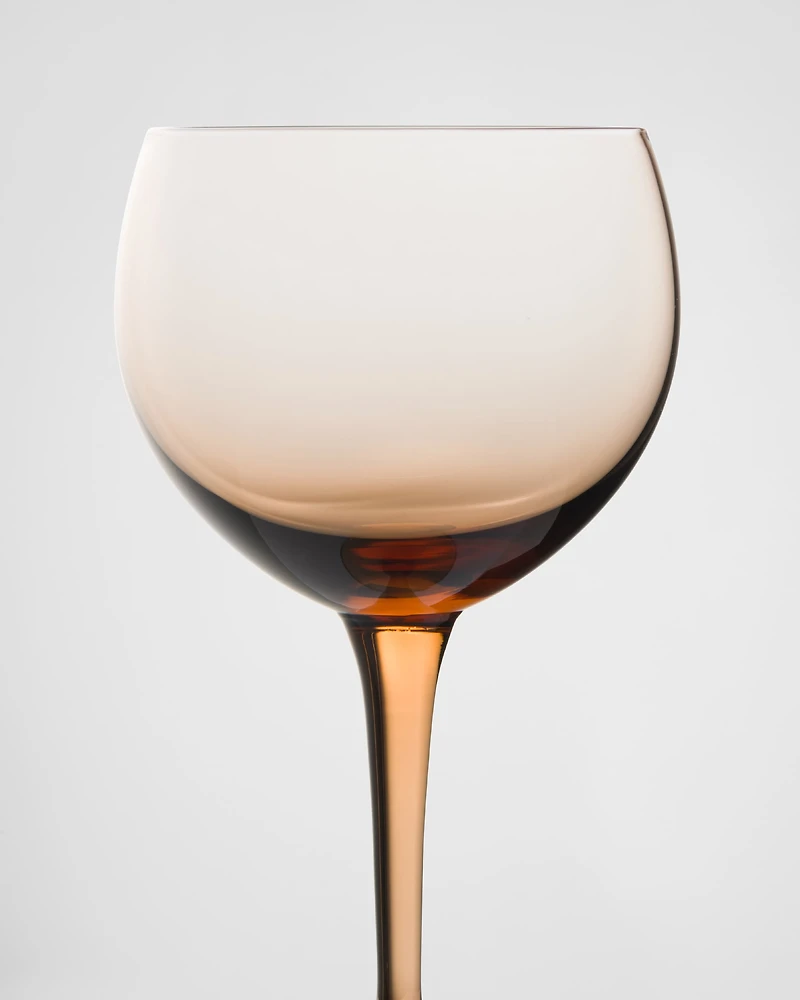 Set of two crystal red wine glasses