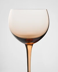 Set of two crystal red wine glasses
