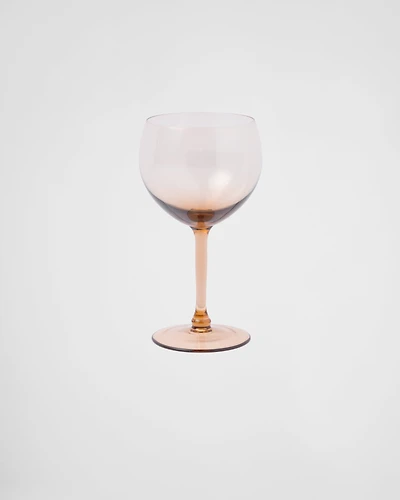 Set of two crystal red wine glasses