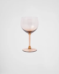 Set of two crystal red wine glasses