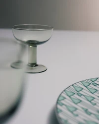 Set of two crystal champagne coupe glasses