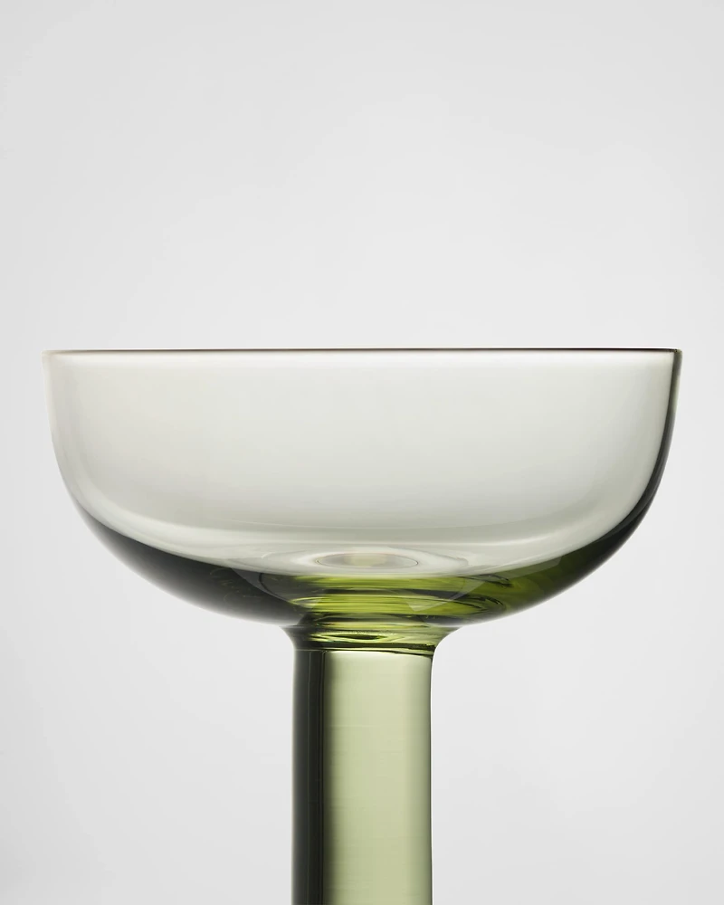 Set of two crystal champagne coupe glasses
