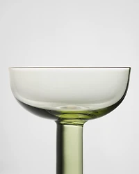 Set of two crystal champagne coupe glasses