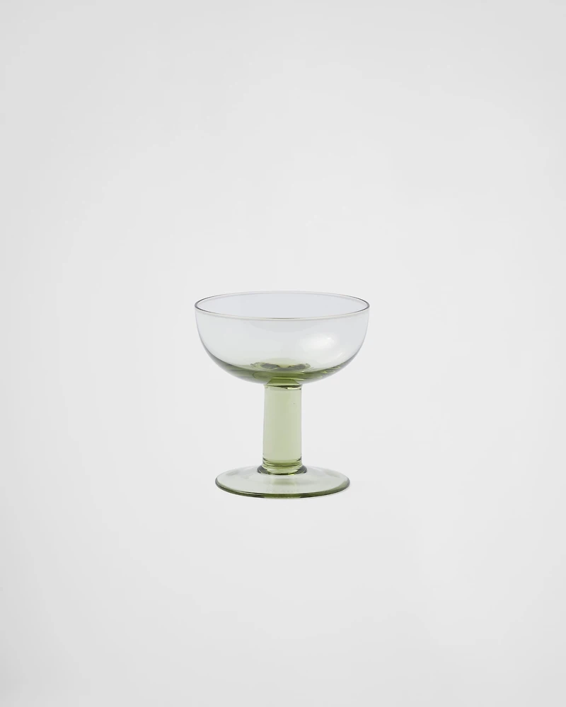 Set of two crystal champagne coupe glasses