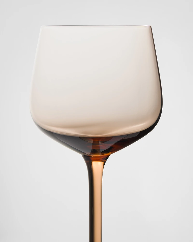 Set of two crystal white wine glasses