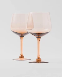 Set of two crystal white wine glasses
