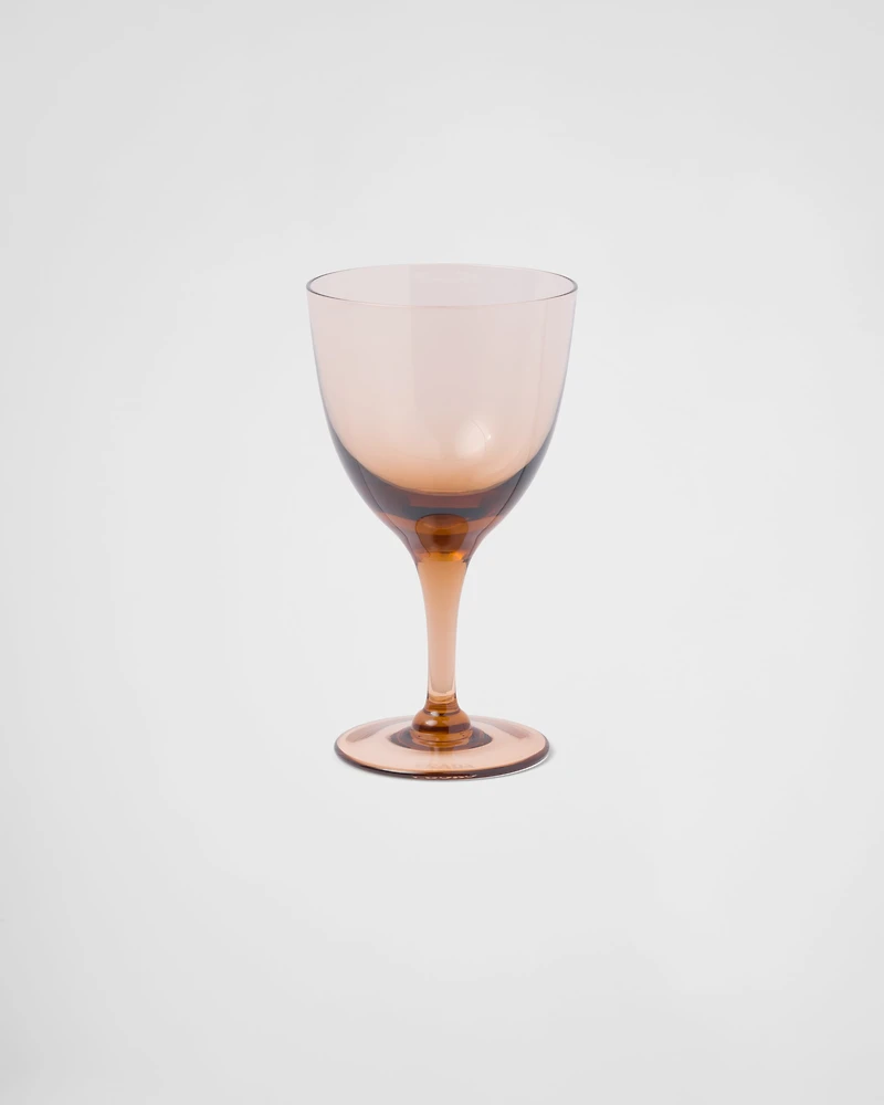 Set of two crystal water glasses