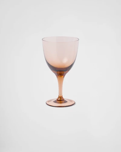 Set of two crystal water glasses