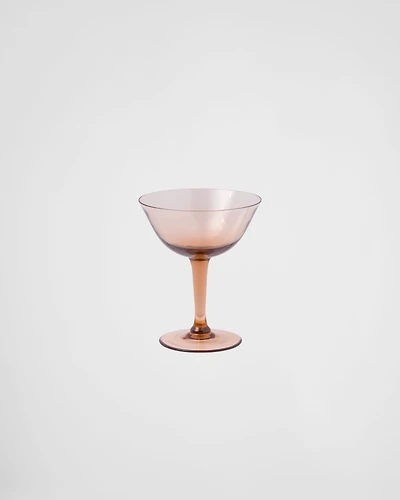 Set of two crystal champagne coupe glasses