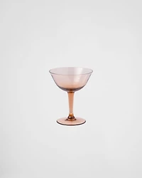 Set of two crystal champagne coupe glasses