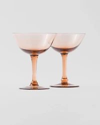 Set of two crystal champagne coupe glasses