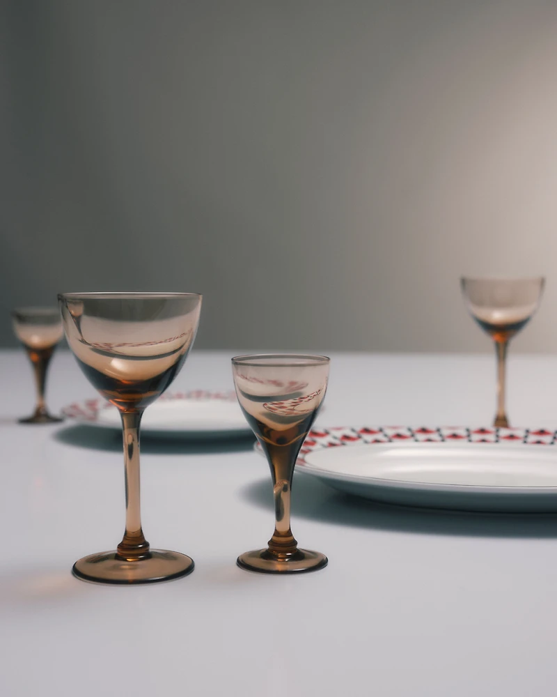 Set of two crystal cocktail glasses