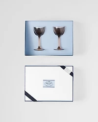 Set of two crystal cocktail glasses