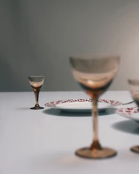 Set of two crystal liqueur glasses