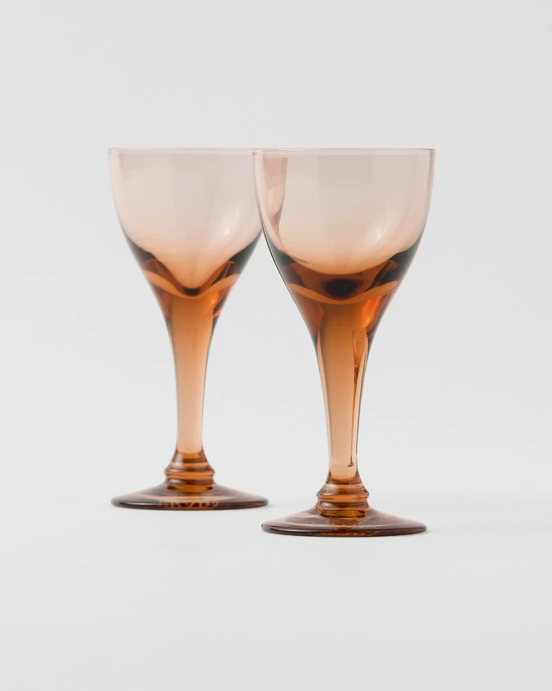 Set of two crystal liqueur glasses