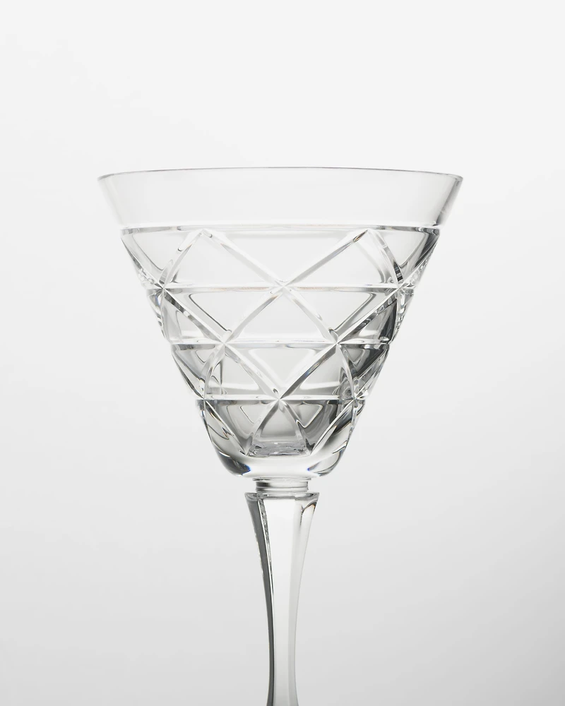 Crystal red wine glass - Triangles