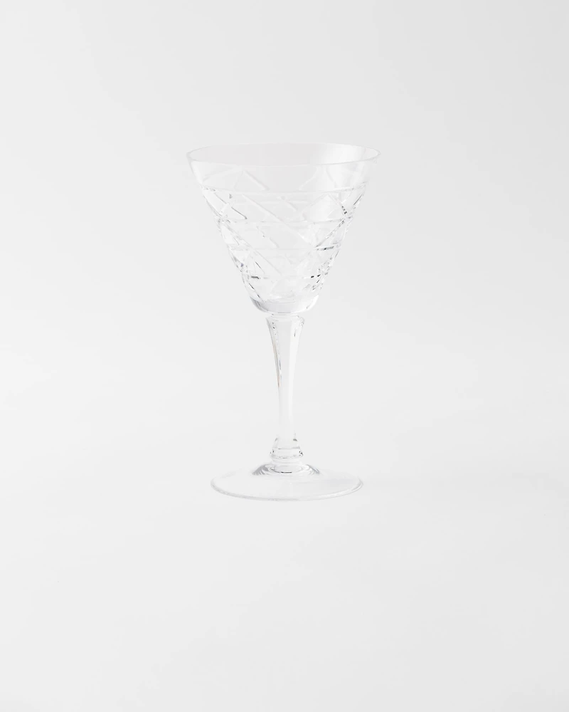 Crystal red wine glass - Triangles