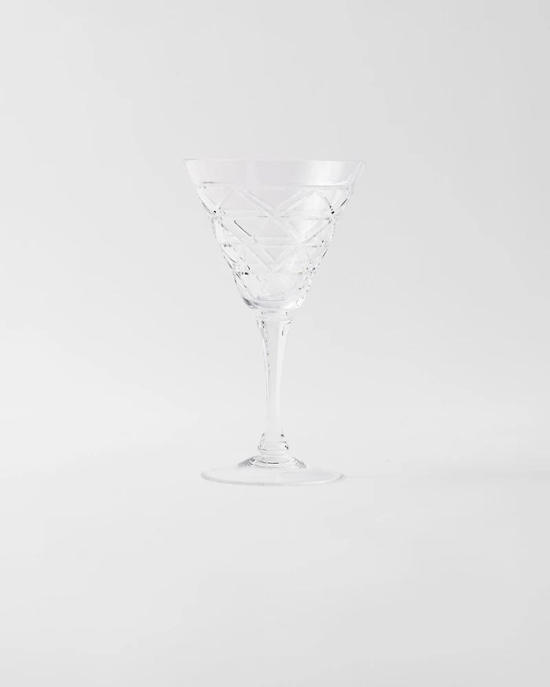 Crystal red wine glass - Triangles