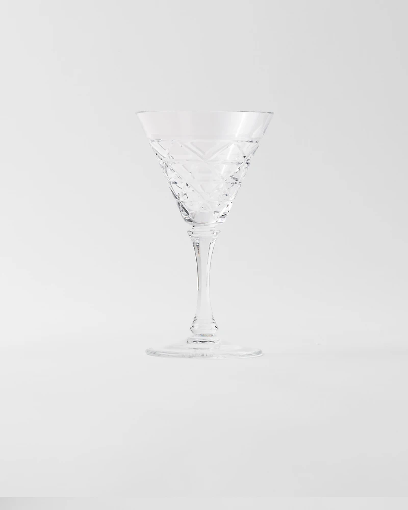 Crystal white wine glass - Triangles