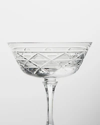 Crystal champagne coupe glass - Triangles