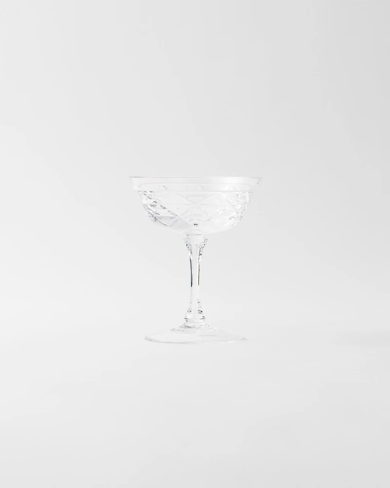 Crystal champagne coupe glass - Triangles
